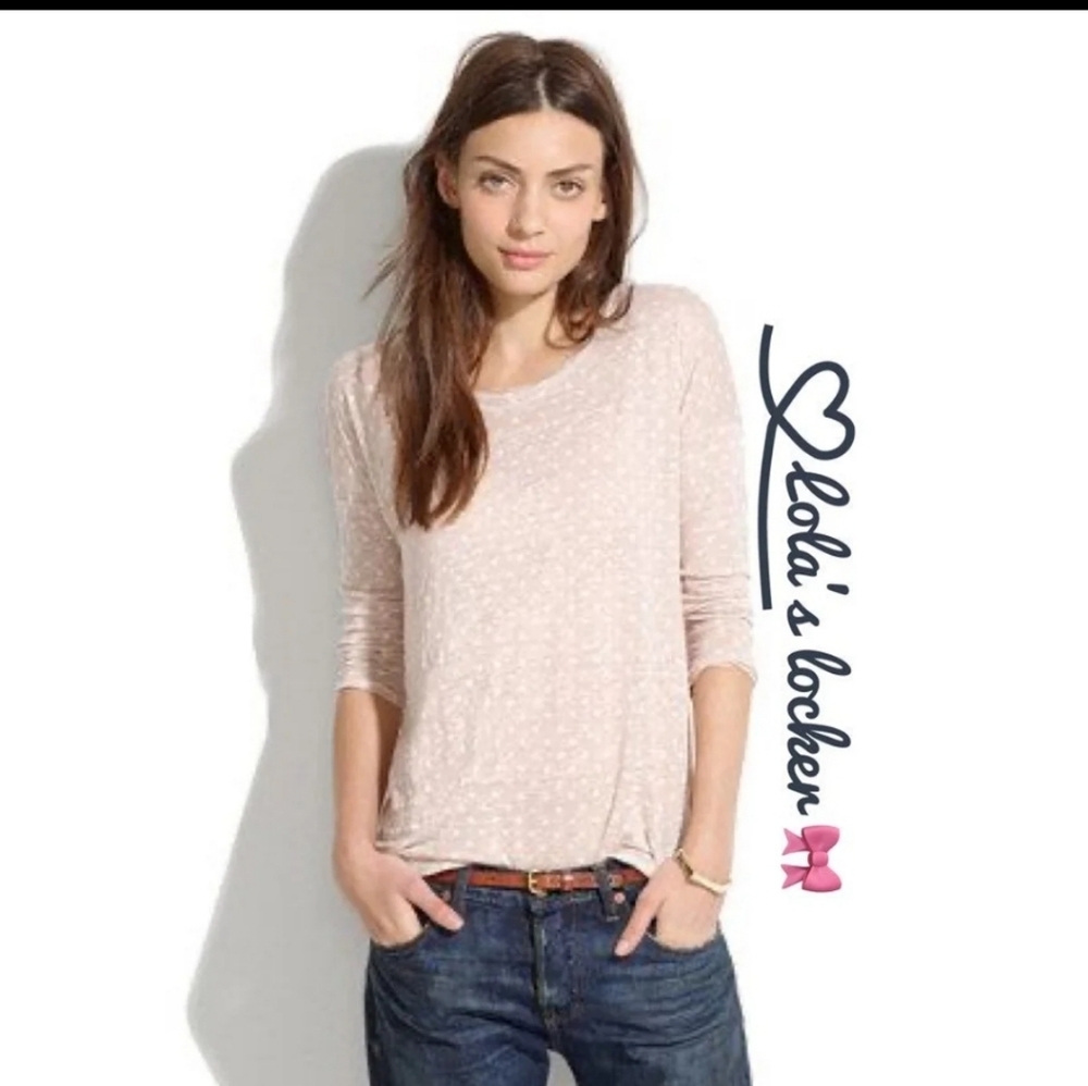 Pink top with white Polka dots